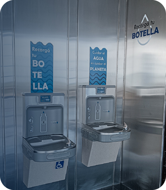 Containers divided by type of waste